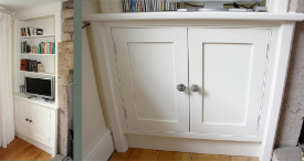 Alcove built-in painted cabinet